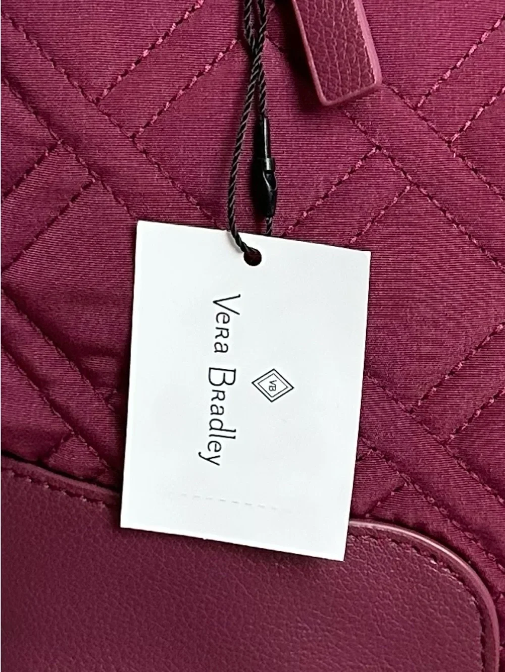 VERA BRADLEY Day Off Satchel Quilted Crossbody Bag Purse Burgundy/Plum NWT (2/2)